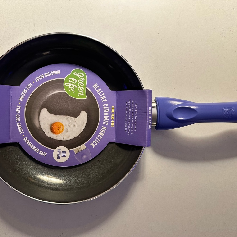 BNWT GreenLife 8” Nonstick Frying Pan with Purple Handle
